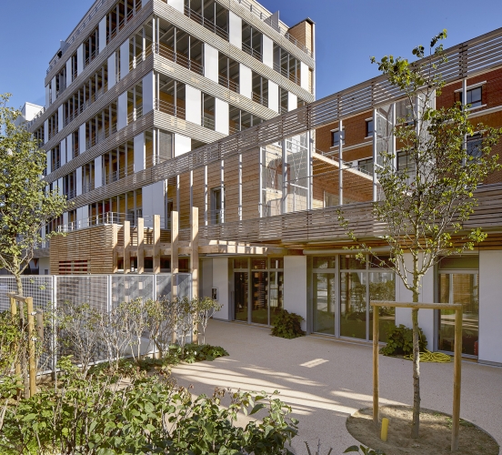 Logements sociaux et crèche, rue Rebière à Paris (75)