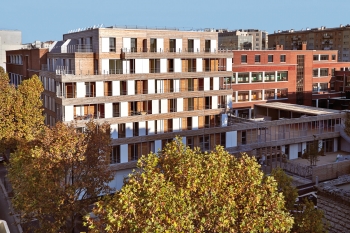 Logements sociaux et crèche, rue Rebière à Paris (75)