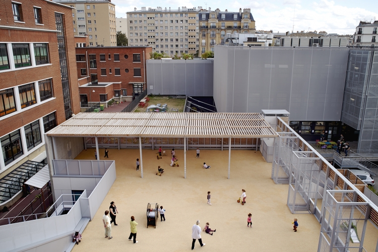 Logements sociaux et crèche, rue Rebière à Paris (75)