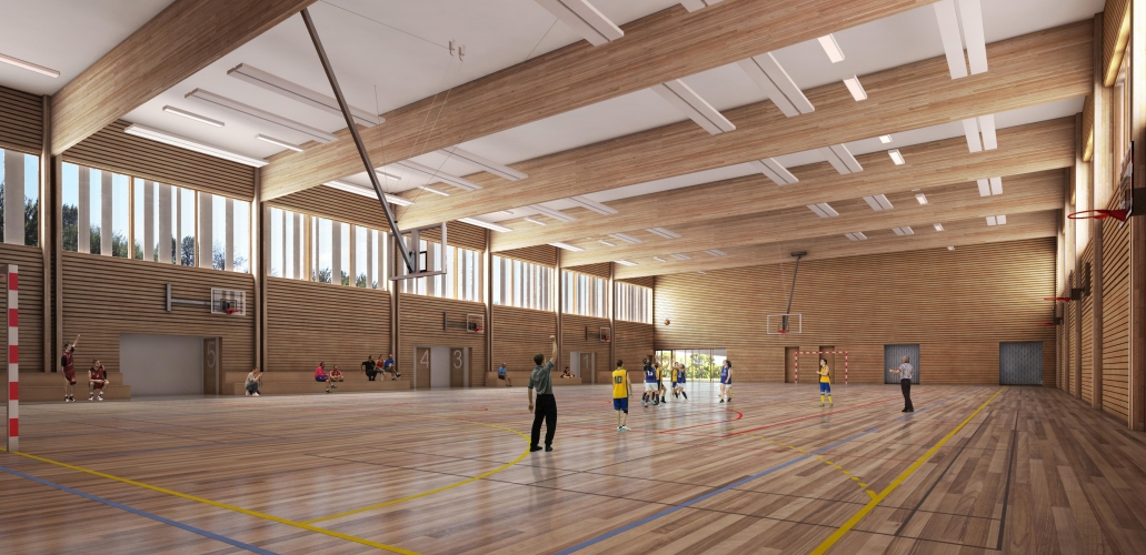 Construction d'un gymnase intercommunal à Puiseux en France (95)